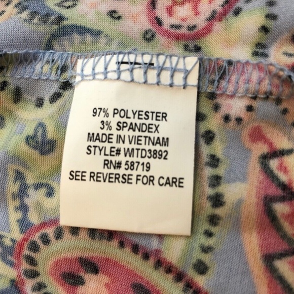 NY Collection Women's Multi-Color Paisley Cold Shoulder Midi Dress Plus Sz 2XWP - Picture 14 of 15